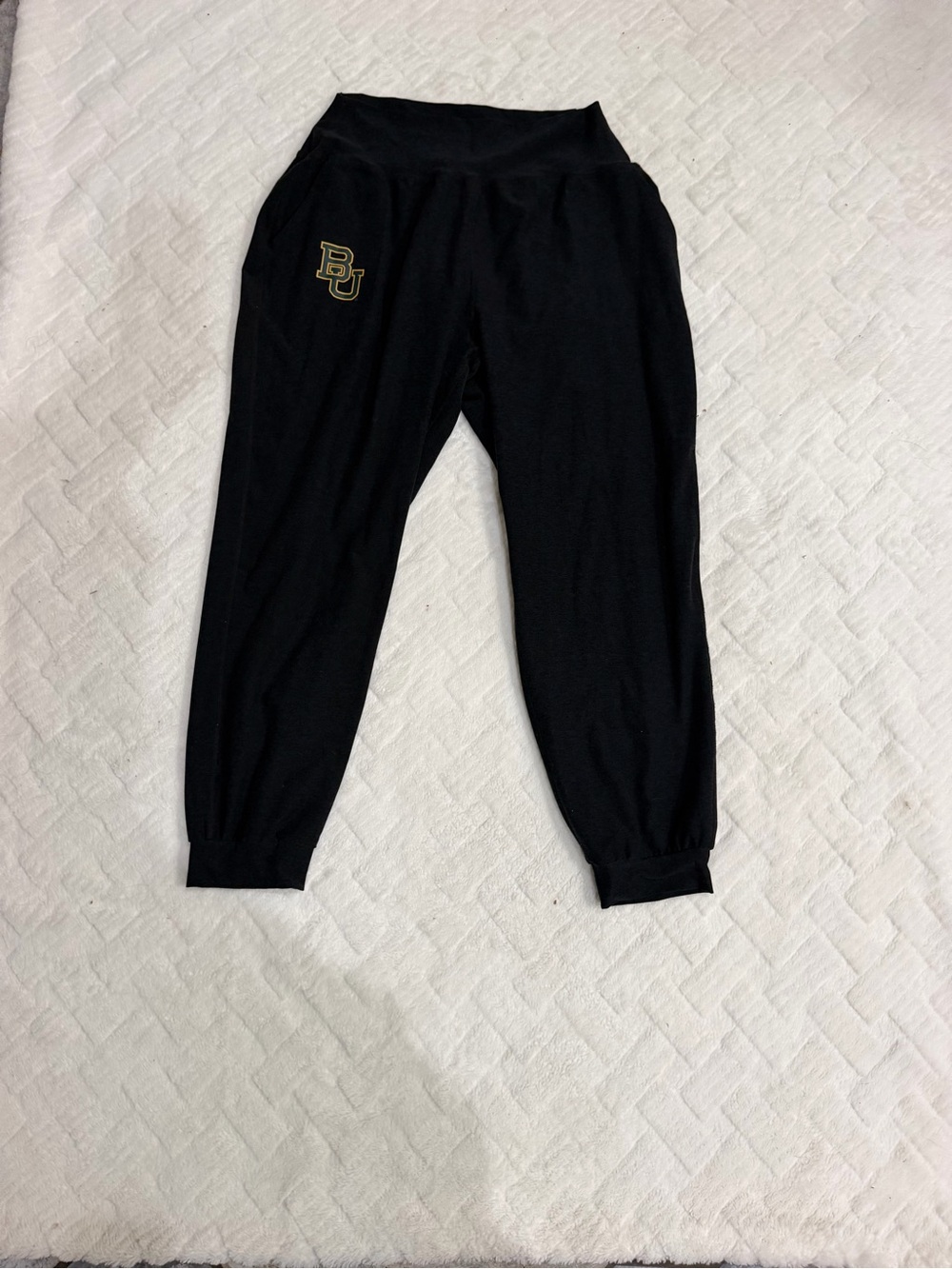 Beyond Yoga Black Joggers with Gold Baylor BU